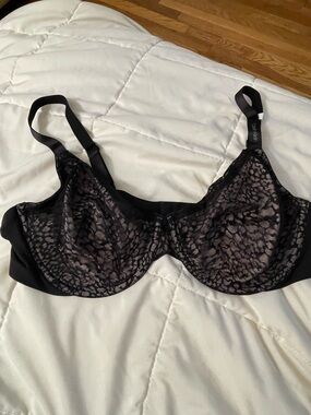 Calvin Klein Black Leopard Mesh Underwire Bra